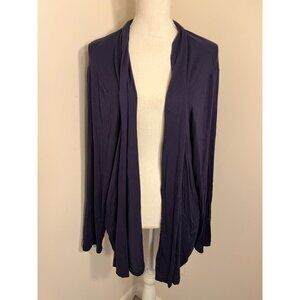 Croft & Barrow Womens Open Front Cardigan 3X Lightweight Stretchy Navy Blue